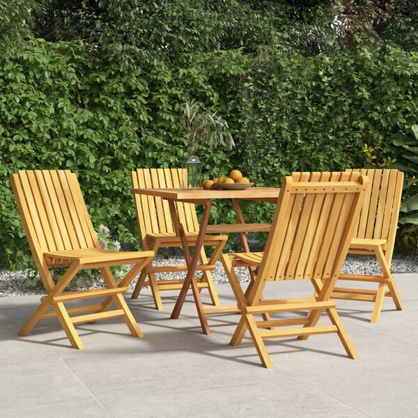 vidaXL كراسي حديقة قابلة للطي 4 ق 47x47x89 سم خشب ساج صلب