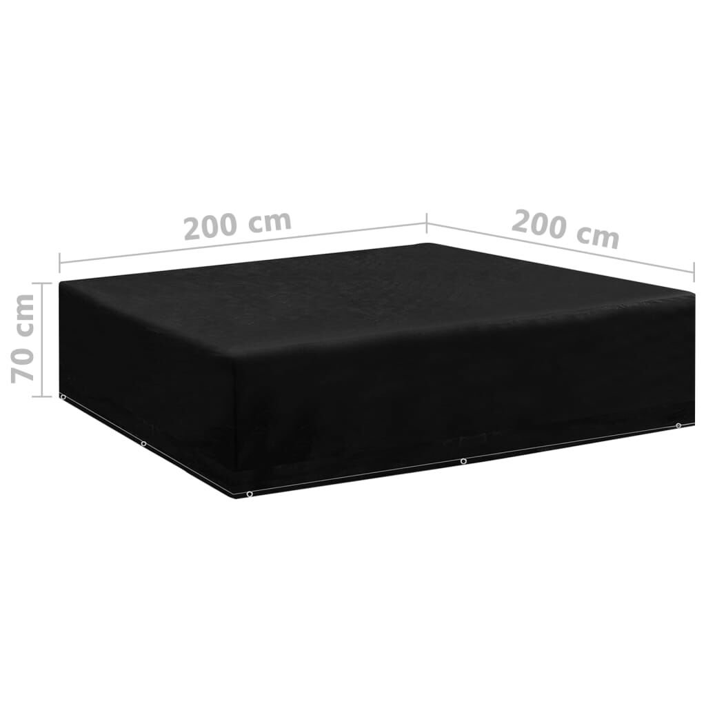 vidaXL أغطية أثاث حديقة 2 ق 8 فتحات تثبيت 200×200×70 سم