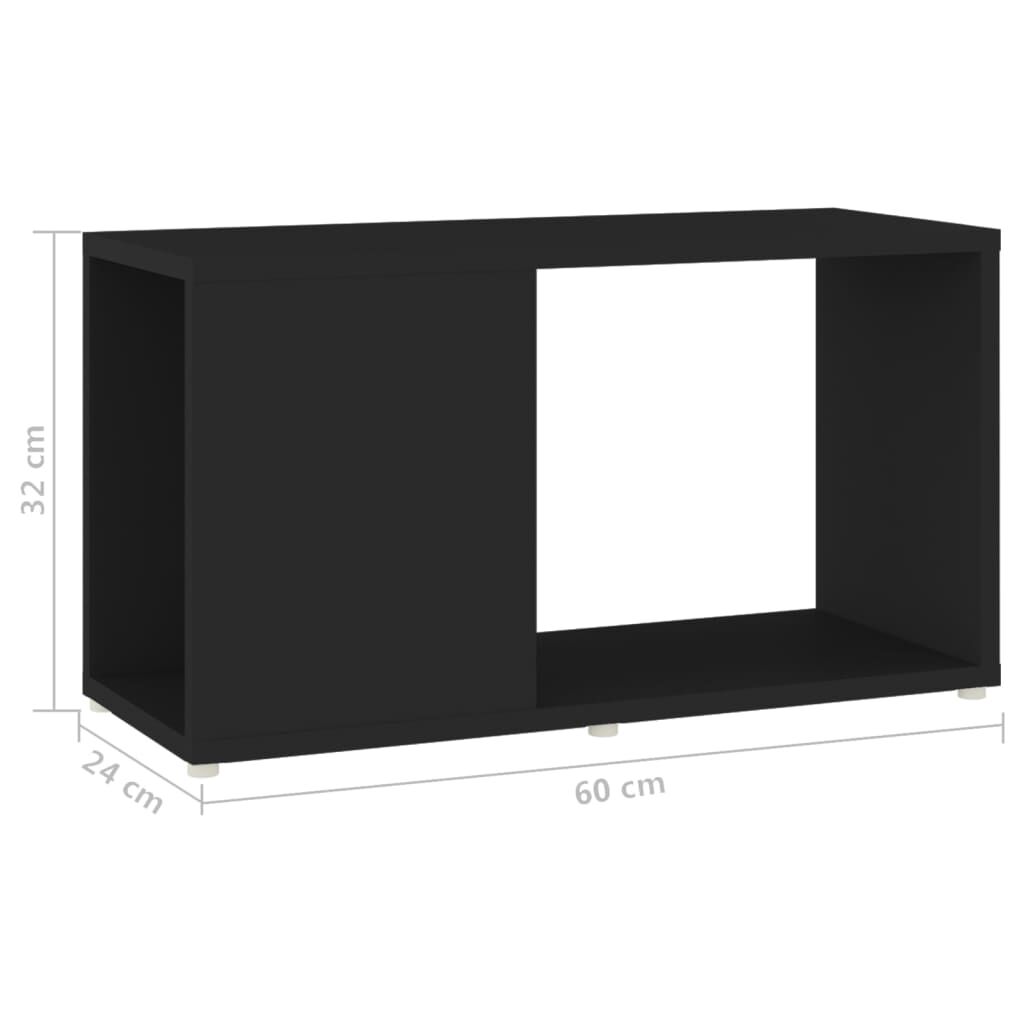 vidaXL خزانة تلفزيون أسود 60×24×32 سم خشب صناعي