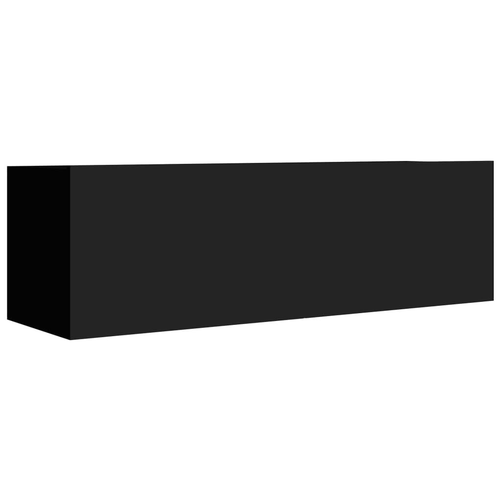 vidaXL خزانات تلفزيون 4 ق أسود 100x30x30 سم خشب صناعي