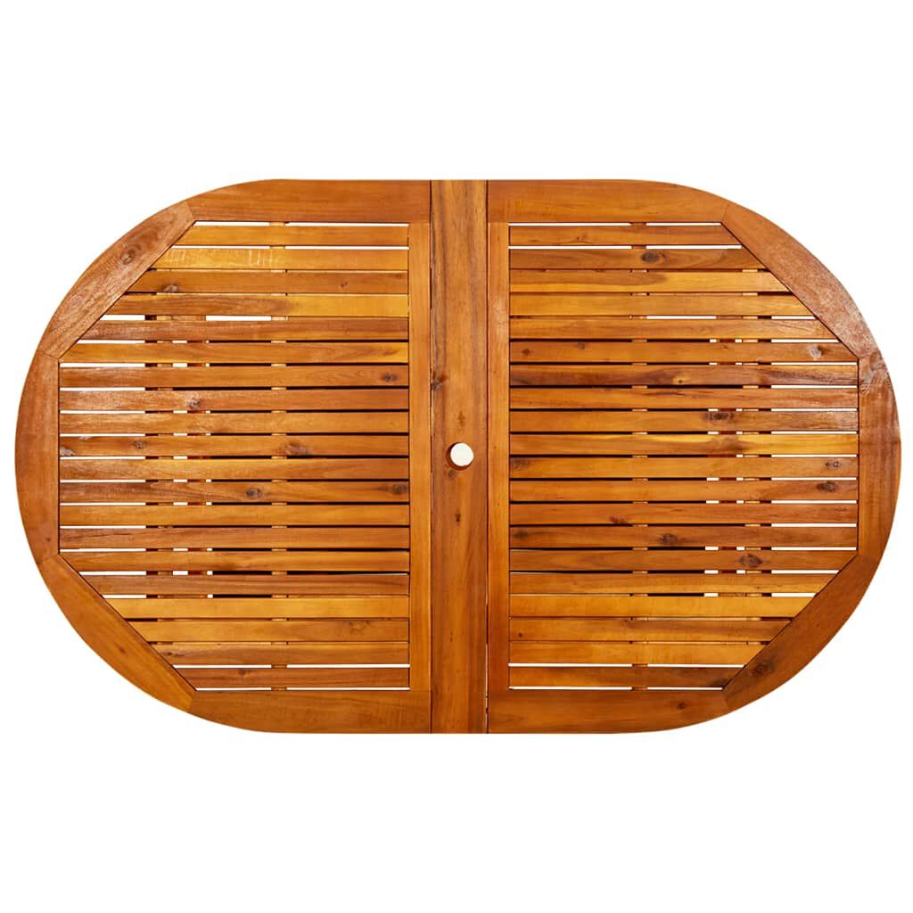 vidaXL طاولة سفرة حديقة (160-240)×100×75 سم خشب أكاسيا صلب