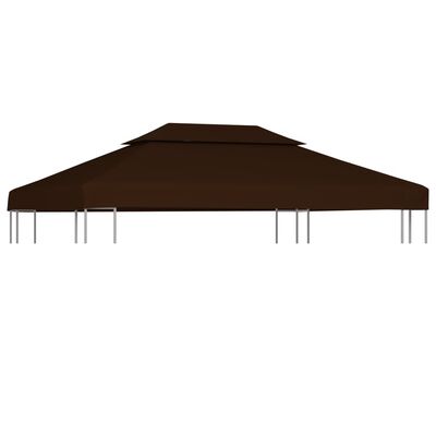 vidaXL سقف مظلة علوي ذو طبقتين 310 جرام/ م² 4×3 م بني
