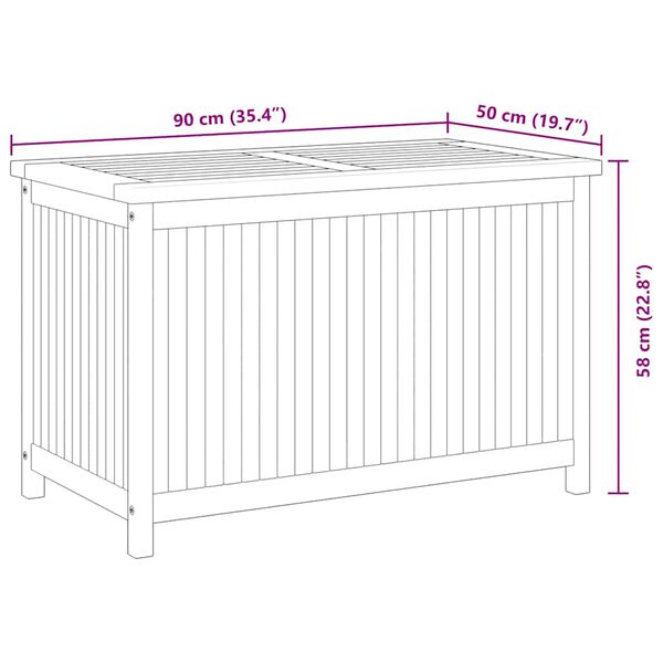vidaXL صندوق تخزين للحديقة 90×50×50 سم خشب ساج صلب