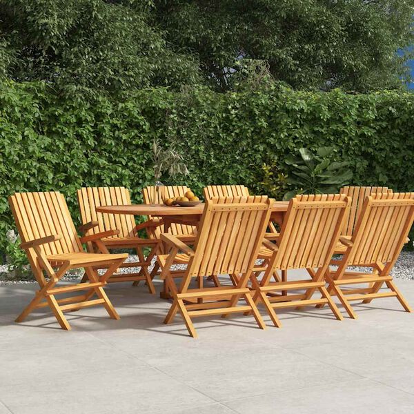 vidaXL كراسي حديقة قابلة للطي 8 ق 61x67x90 سم خشب ساج صلب