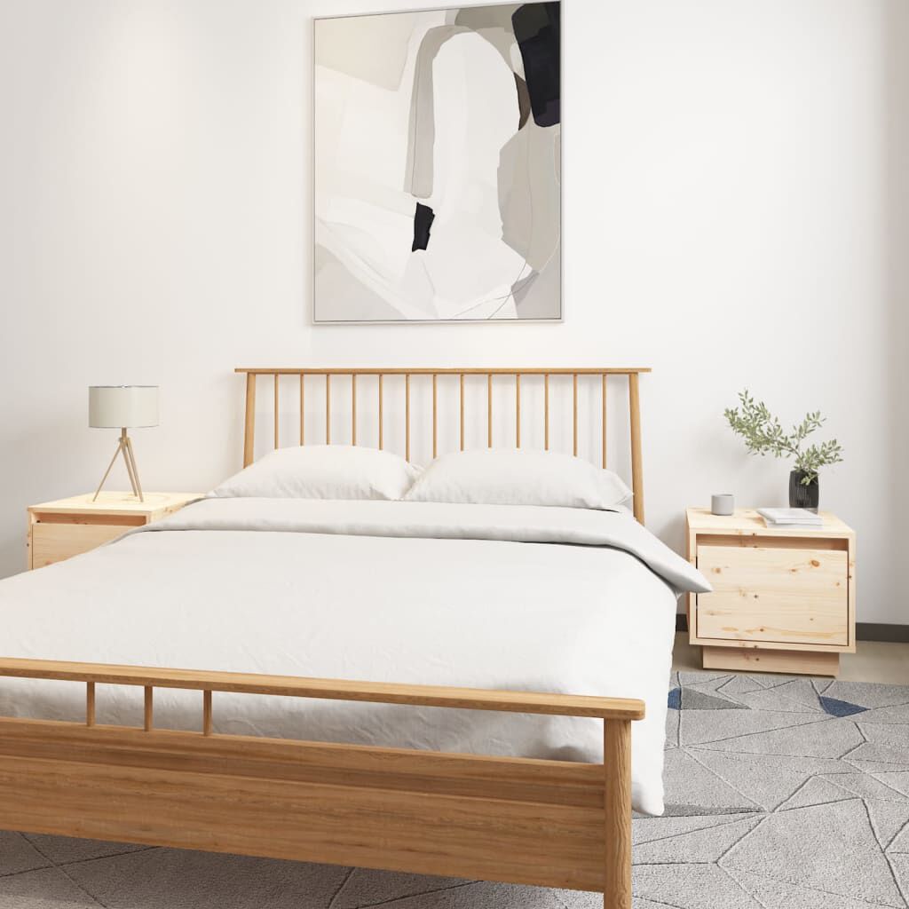 vidaXL خزانات جانب السرير 2 ق 35×34×32 سم خشب صنوبر صلب