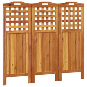 vidaXL مقسم غرفة 3-ألواح 121.5&times;2&times;115 سم خشب أكاسيا صلب