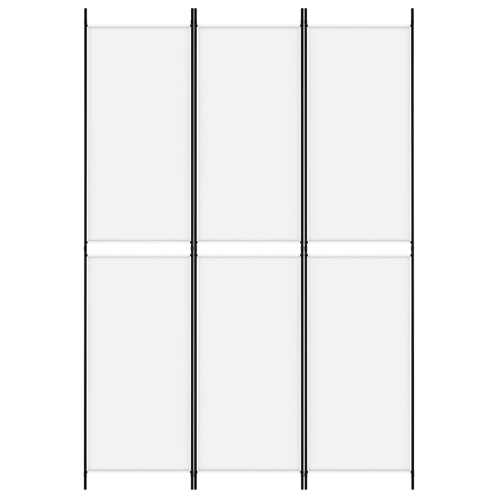 vidaXL مقسم غرفة 4-ألواح أبيض 150×220 سم قماش
