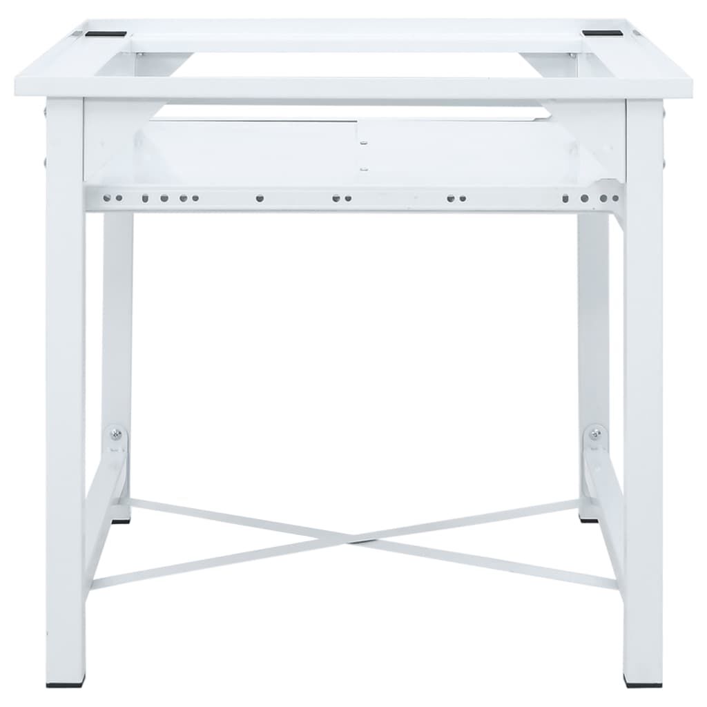 vidaXL قاعدة غسالة مع رف سحب أبيض