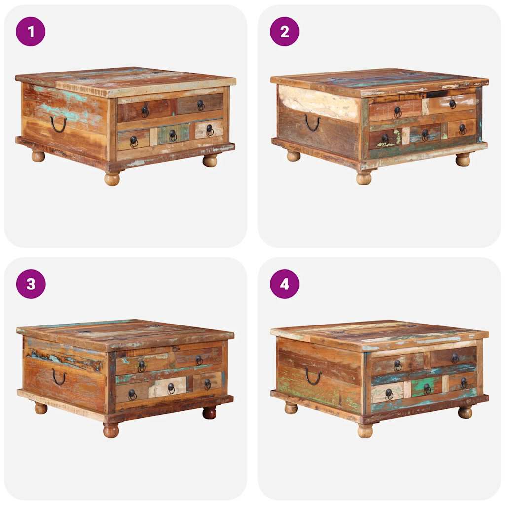 vidaXL طاولة قهوة خشب مستصلح 70x70x38 سم