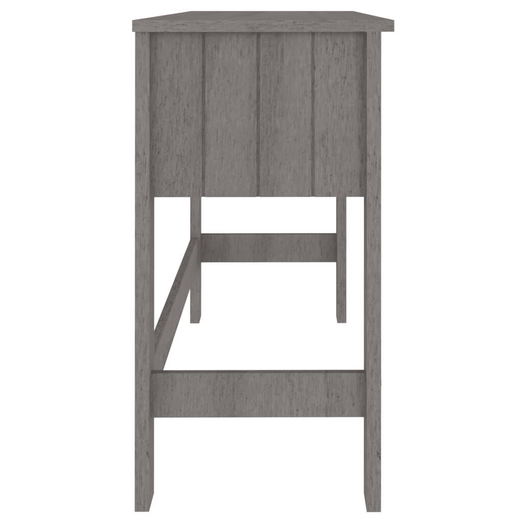 vidaXL مكتب رمادي فاتح 110×40×80 سم خشب صنوبر صلب