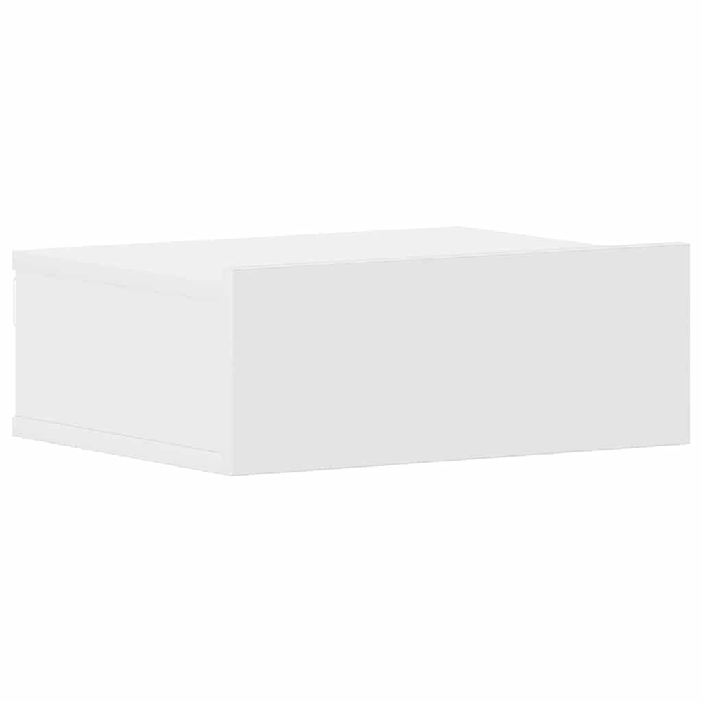 vidaXL منضدات سرير عائمة 2 ق لون أبيض 40×30×15 سم خشب صناعي