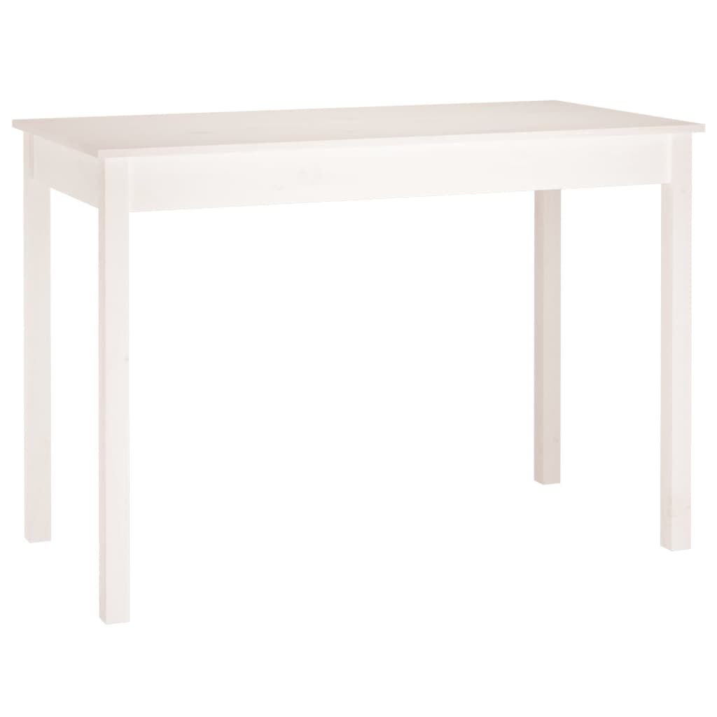 vidaXL طاولة طعام لون أبيض 75x55x110 سم خشب صنوبر صلب