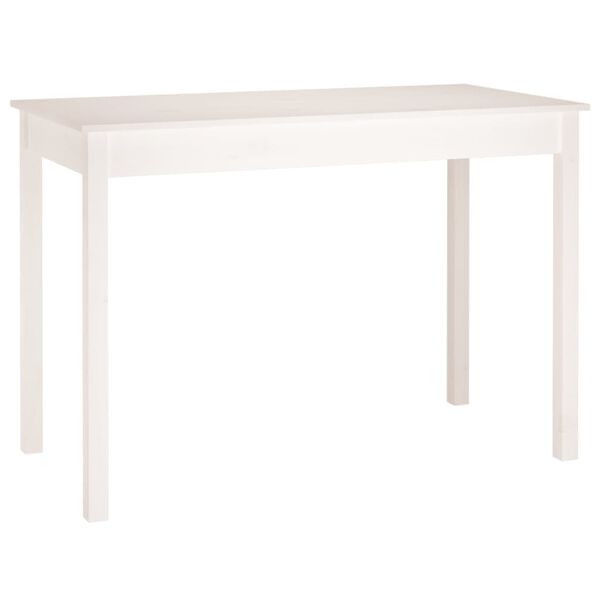 vidaXL طاولة طعام لون أبيض 75x55x110 سم خشب صنوبر صلب
