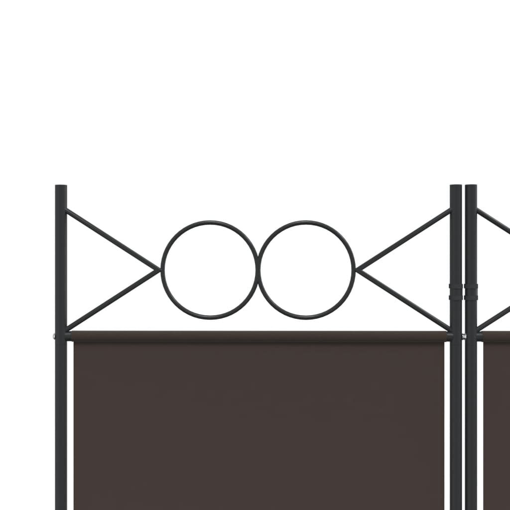 vidaXL مقسم غرفة 4-ألواح بني 160×200 سم قماش