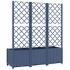 vidaXL حوض حديقة مع تعريشة أزرق رمادي 120×40×136 سم PP
