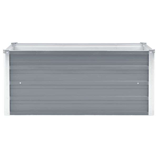 vidaXL حوض حديقة مرتفع فولاذ مجلفن 100×40×45 سم رمادي