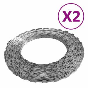 vidaXL أسلاك شائكة BTO-22 2 ق فولاذ 100 متر