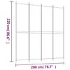vidaXL مقسم غرفة 4-ألواح أسود 200×220 سم قماش
