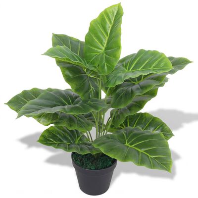 vidaXL نبات القلقاس الاصطناعي بوعاء 45 سم أخضر