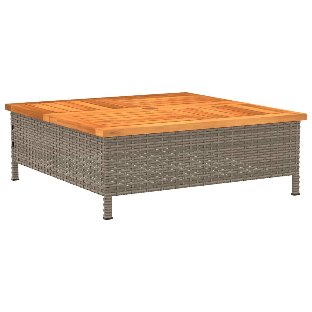 vidaXL غطاء قاعدة مظلة لون رمادي 25x70x70 سم بولي روطان وأكاسيا