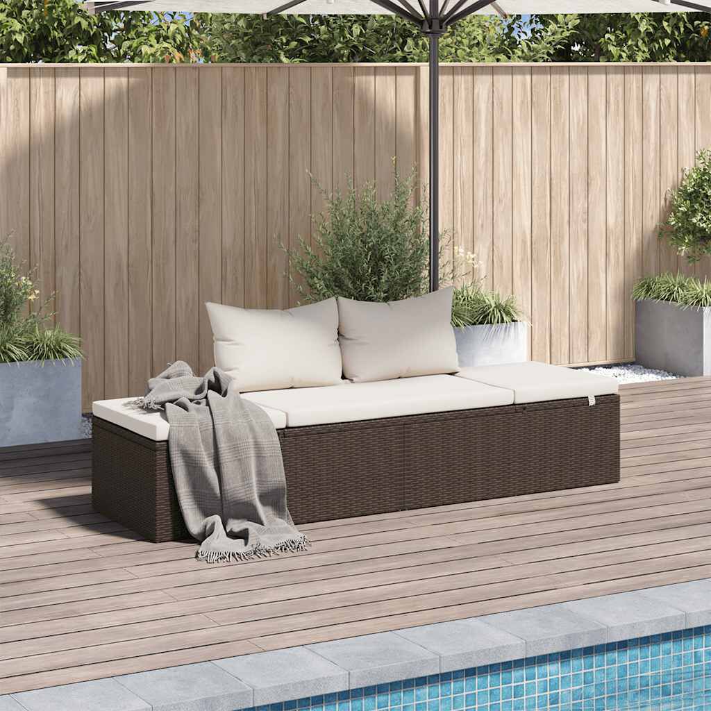 vidaXL سرير حديقة بني 195×60 سم بولي روطان