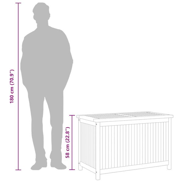 vidaXL صندوق تخزين للحديقة 90×50×50 سم خشب ساج صلب
