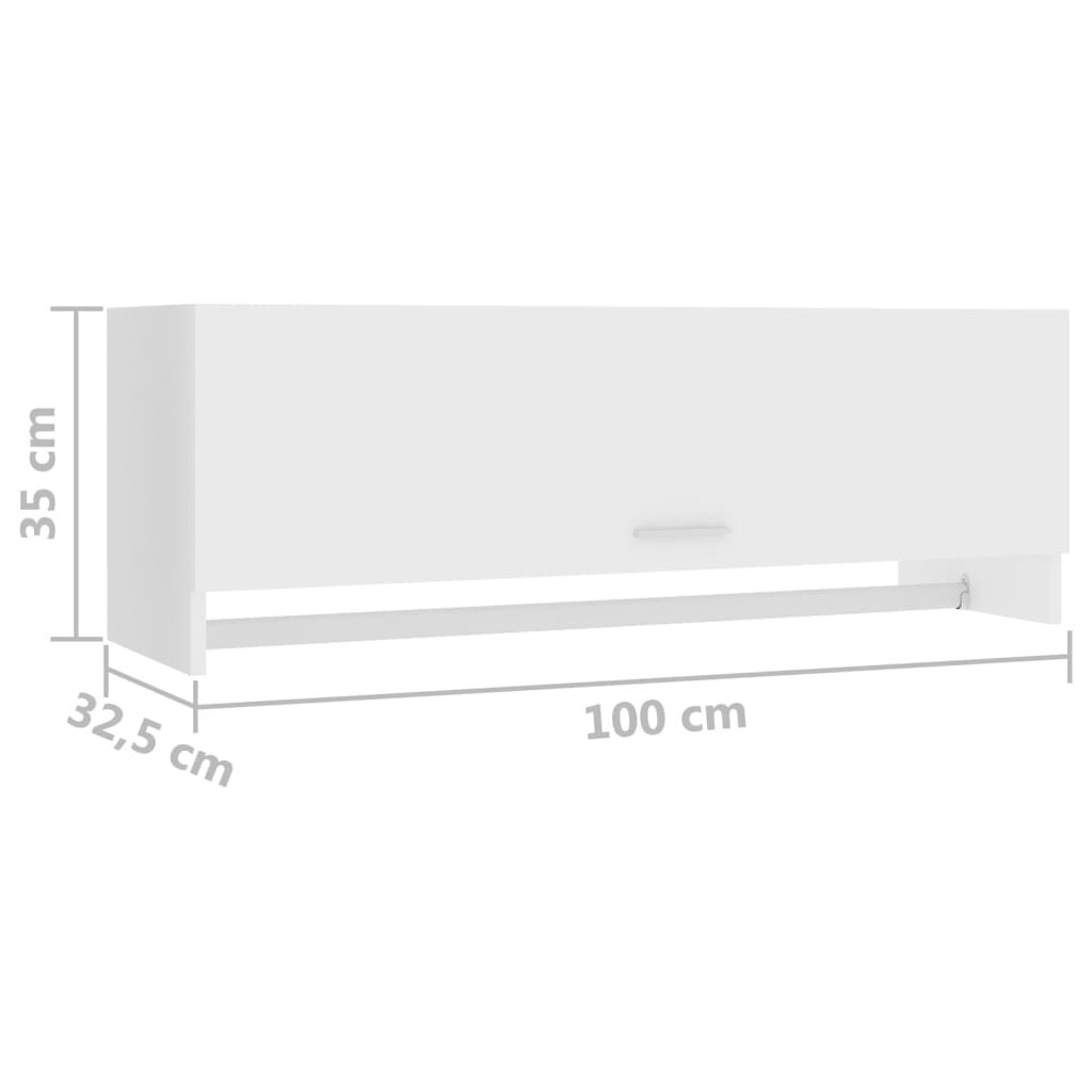 vidaXL خزانة ملابس لون أبيض 35x32,5x100 سم خشب صناعي
