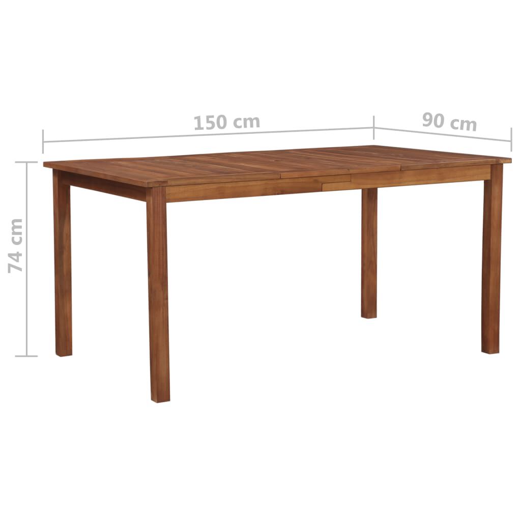 vidaXL طاولة حديقة 150×90×74 سم خشب أكاسيا صلب