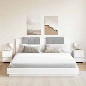 vidaXL خزانات جانب سرير 2 ق لون أبيض 30&times;30&times;40 سم خشب صناعي
