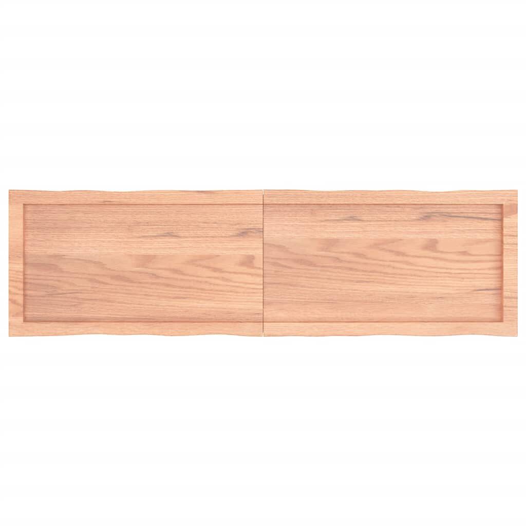 vidaXL سطح طاولة لون بني فاتح 140*40*(2-4) سم خشب صلب معالج وحواف خام