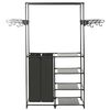 حامل ملابس فولاذ وقماش غير منسوج 158x44x87 سم أسود vidaXL