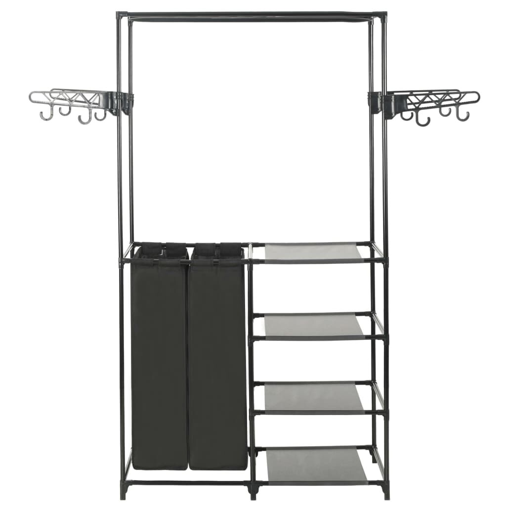 حامل ملابس فولاذ وقماش غير منسوج 158x44x87 سم أسود vidaXL