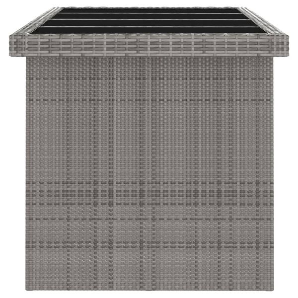 vidaXL طقم سفرة خارجي 9 قطع مع وسائد بولي روطان رمادي