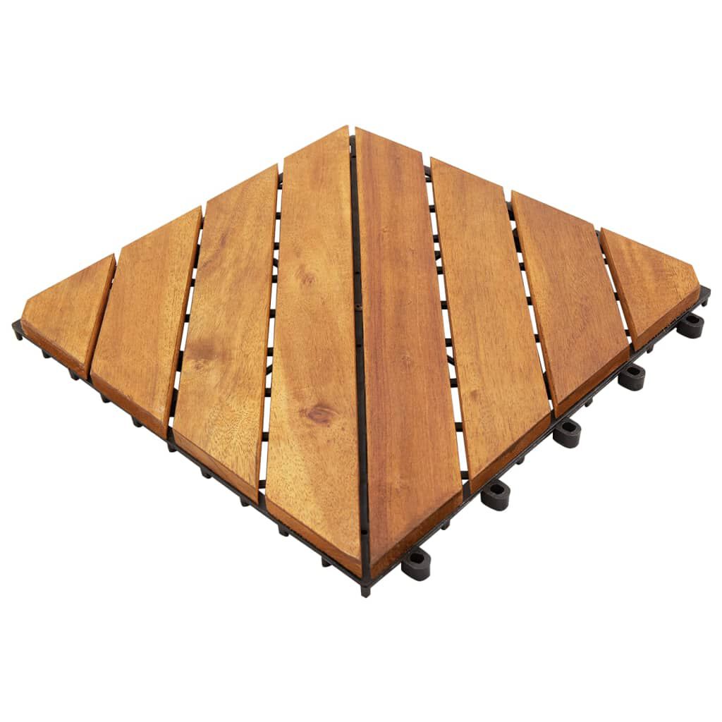 vidaXL بلاط أرضية 10 قطع 30×30 سم خشب أكاسيا صلب