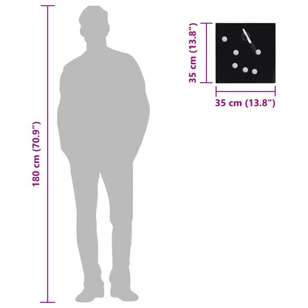 vidaXL صندوق مفاتيح مع لوحة مغناطيسية أسود 35×35×4 سم