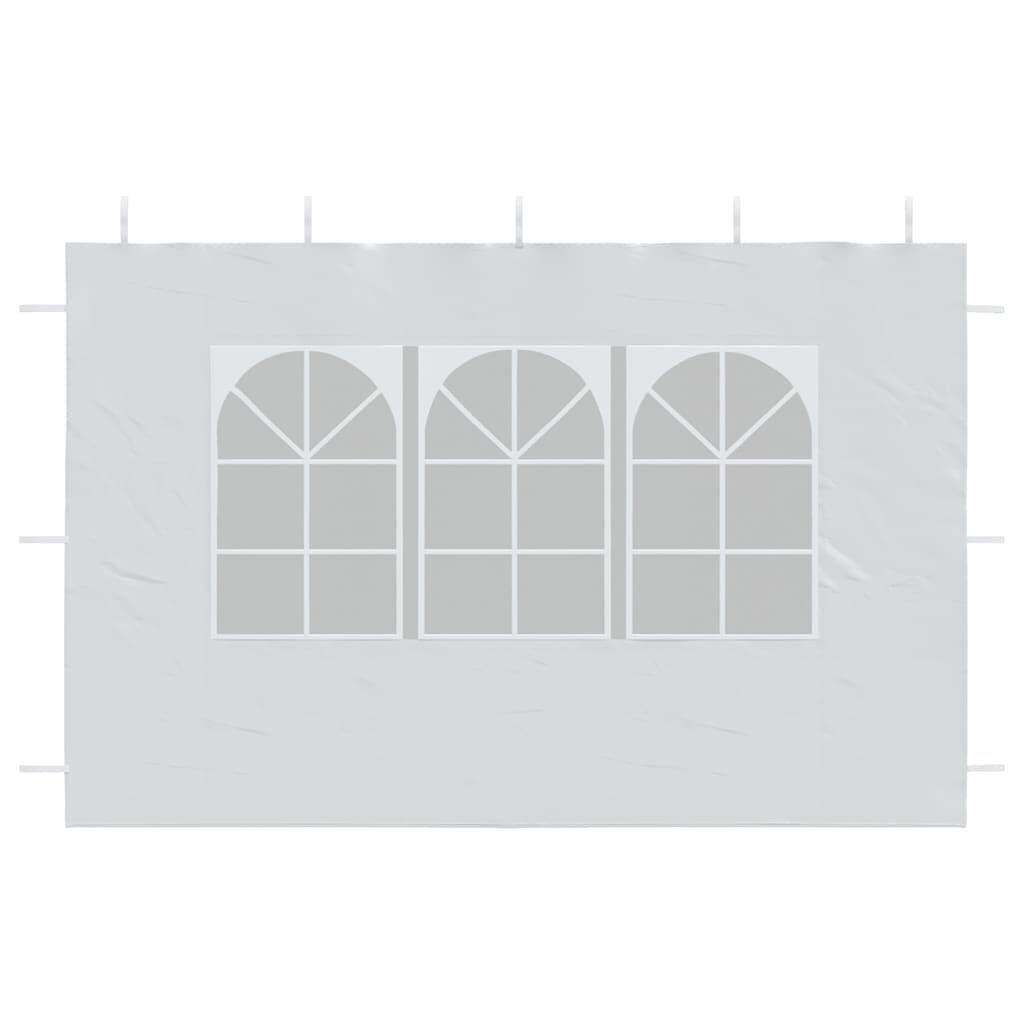 vidaXL جدار خيمة حفلات 2 ق مع نافذة PE أبيض