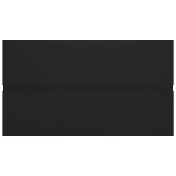 vidaXL خزانة حوض أسود 80×38.5×45 سم خشب حبيبي