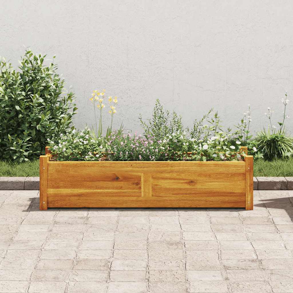 vidaXL حوض حديقة مرتفع خشب أكاسيا صلب 100×30×25 سم