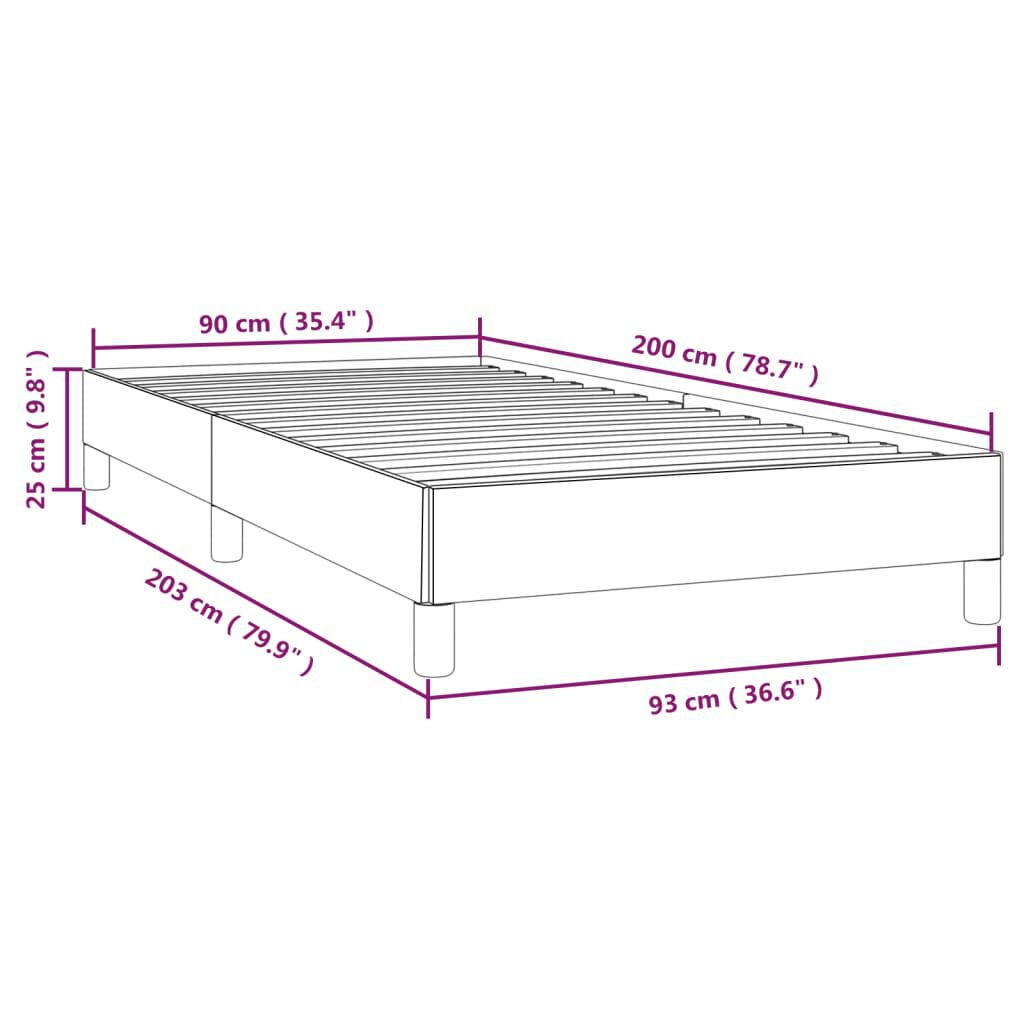 vidaXL إطار سرير لون رمادي غامق 200x90 سم مخمل