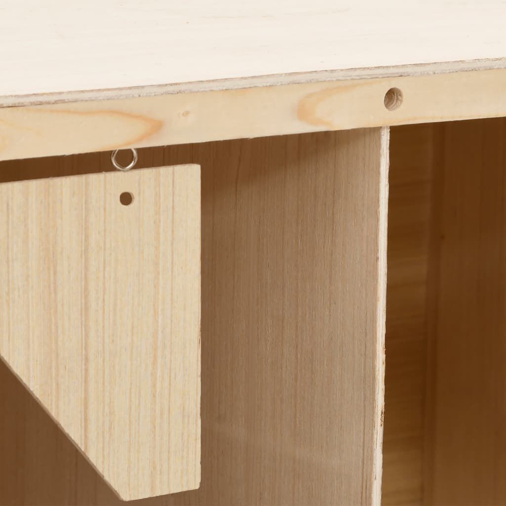 vidaXL عش دجاج حجرتين 63×40×45 سم خشب صنوبر صلب