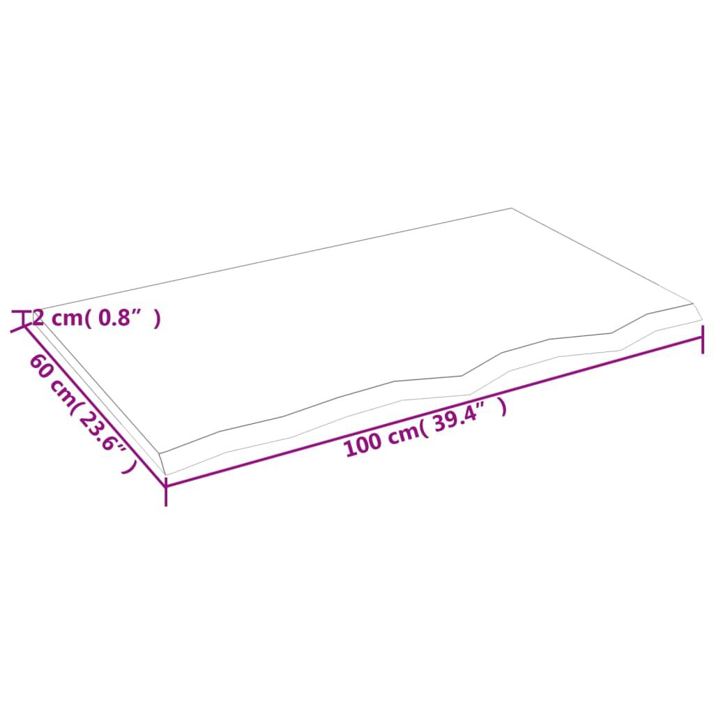 vidaXL رف حائط لون بني فاتح 2x60x100 سم خشب بلوط صلب معالج