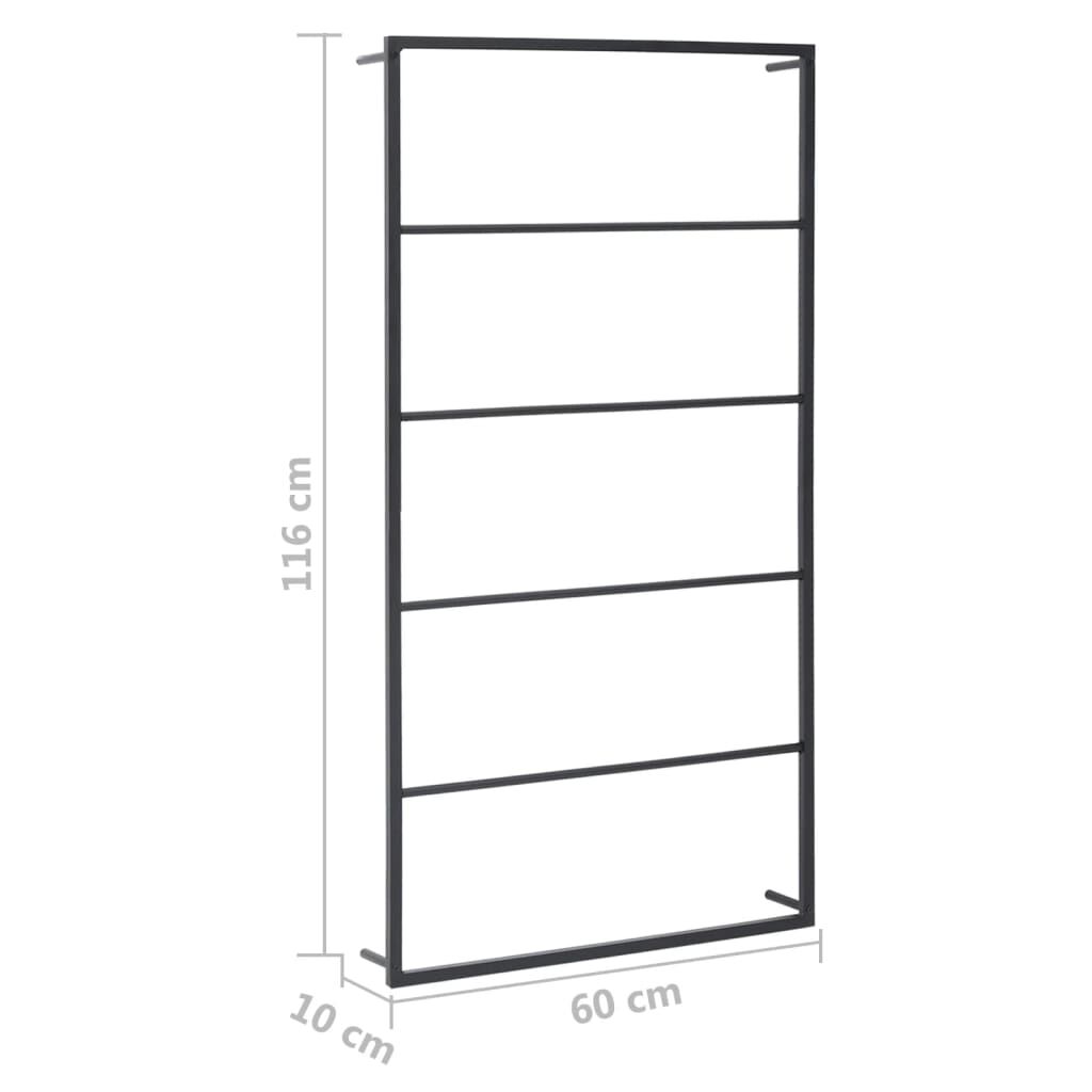 vidaXL حامل مناشف أسود 60×10×116 سم فولاذ