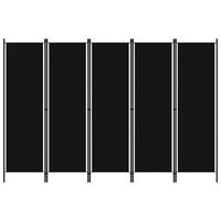 vidaXL مقسم غرفة ذو 5 ألواح أسود 250×180 سم