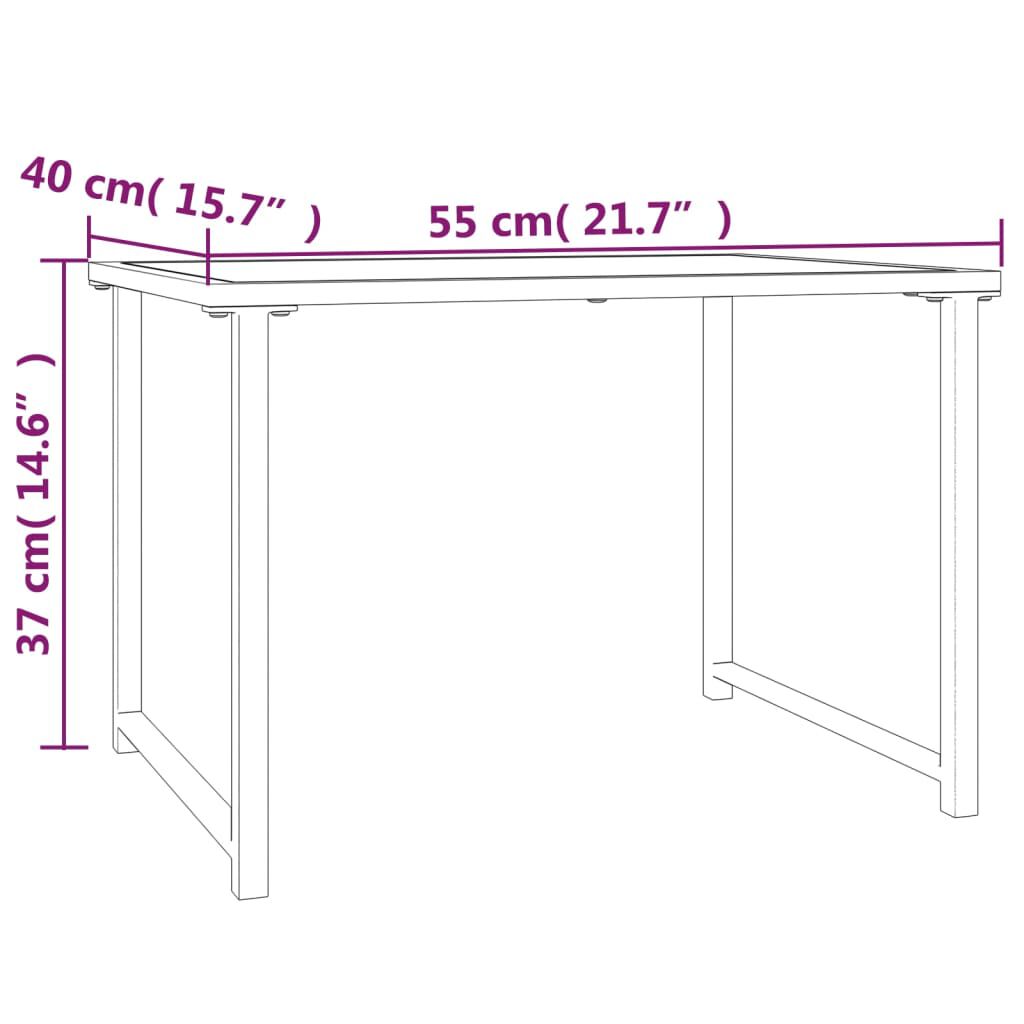 vidaXL طاولة حديقة أنثراسيت 55×40×37 سم فولاذ