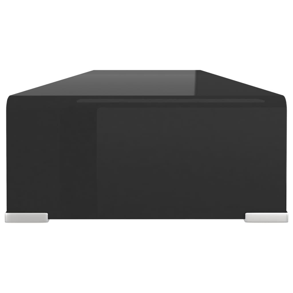 vidaXL حامل تلفزيون/رافع شاشة زجاج أسود 100×30×13 سم