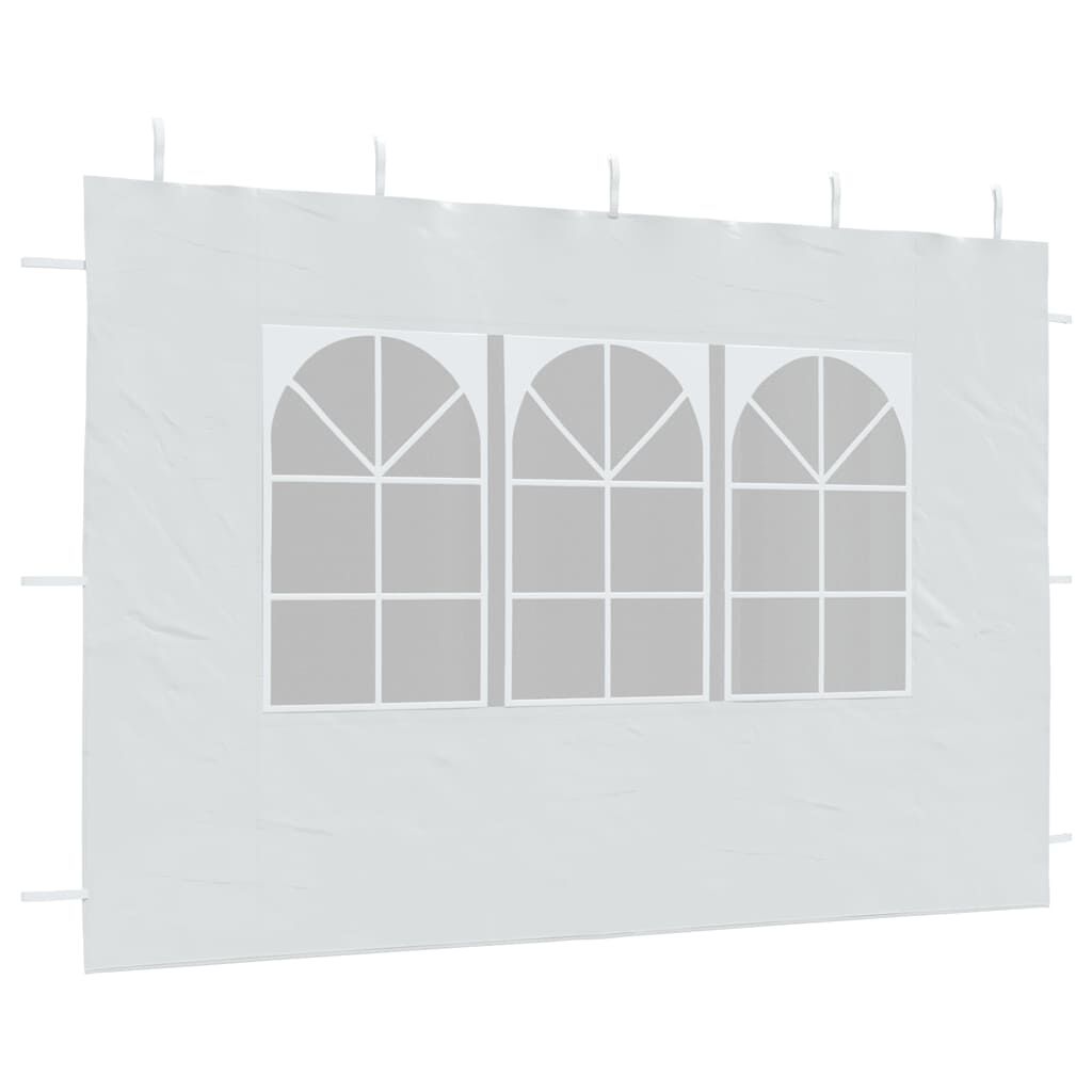 vidaXL جدار خيمة حفلات 2 ق مع نافذة PE أبيض