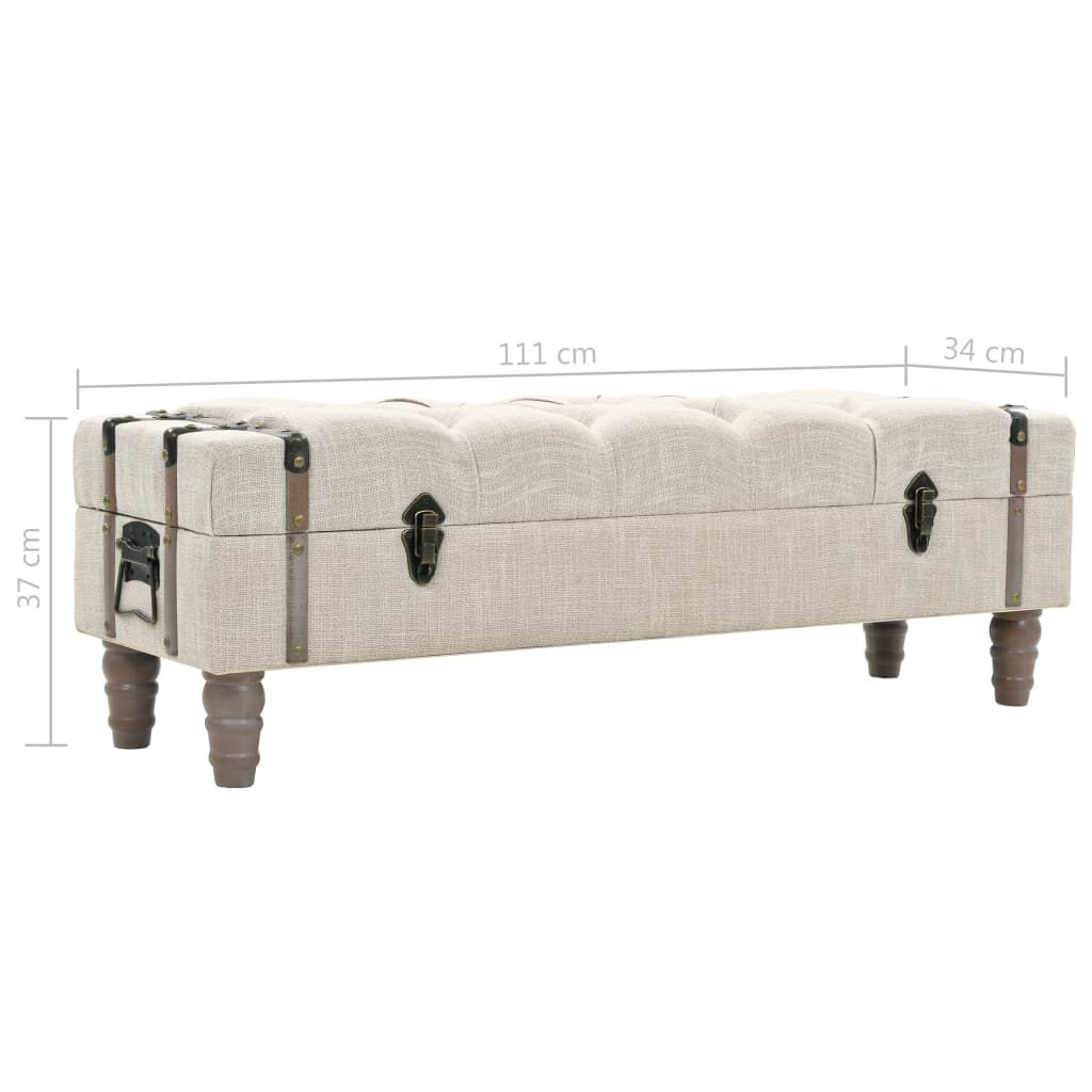 vidaXL مقعد تخزين خشب صلب وفولاذ 111×34×37 سم