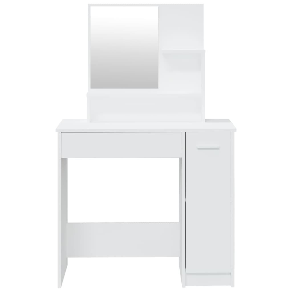 طقم طاولة تسريحة VidaXL أبيض 86.5x35x136 سم