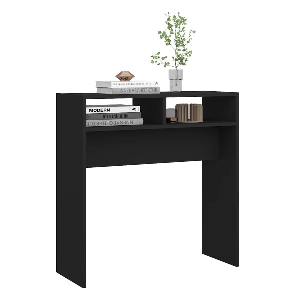 vidaXL طاولة كونسول أسود 78×30×80 سم خشب صناعي