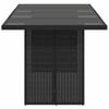 vidaXL طاولة حديقة وسطح زجاجي لون أسود 74x80x190 سم بولي روطان